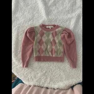 LoveShackFancy Argyle Cashmere Sweater